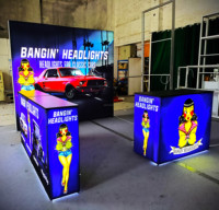 Comptoir de Salon Professionnel et Table LED Rétroéclairée en Aluminium Léger, Portable et Réutilisable pour Stand d'Exposition et Équipement Publicitaire