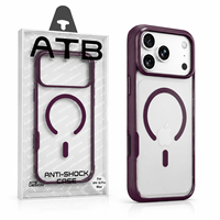Coque de téléphone magnétique antichoc à chargement sans fil effet seconde peau ATB pour iPhone 17/18 Pro Max