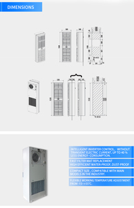 Unité de refroidissement à succès pour l'intérieur ou l'extérieur, climatiseur IP54 pour l'automatisation des armoires industrielles - contrôle intelligent sans transi - Product Image 3