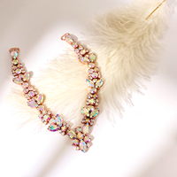 Chaussures de mariage haut de gamme, nouvelles chaînes en cristal, talons hauts, chaussures peu profondes, accessoires de chaussures, décorations de chaussures en forme de V, accessoires de tongs