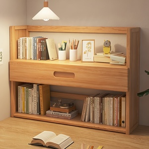 Librero de Escritorio Moderno de Bambú, Estante de Almacenamiento de Oficina de Múltiples Niveles para Dormitorio y Hogar, Diseño Simple - Product Image 3
