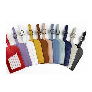 Custom Logo Luggage for Suitcases Pu Leather Bag Tags Privacy Protection Travel Essentials Promotion <b>Gift</b> - Product Image 1
