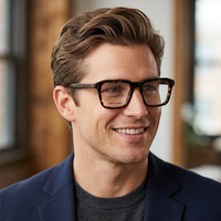 Lbashades OM33315 Nouvelles montures optiques carrées en acétate rétro de haute qualité, lunettes de mode vintage avec logo personnalisé, lunettes de luxe pour hommes