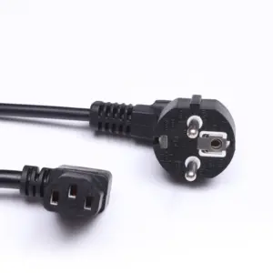 Kabel Daya EU 1.5m 1.8m 6 kaki steker Euro Schuko ke IEC C13 kabel catu daya untuk Monitor komputer PC Epson HP Printer TV