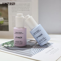 Vente en gros de flacons cosmétiques de luxe, forme unique, 1 oz, 30 ml, flacon compte-gouttes en PETG pour sérum et lotion