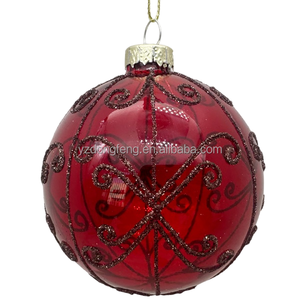 <span class=keywords><strong>Boule</strong></span> <span class=keywords><strong>de</strong></span> Noël artificielle peinte à la main, <span class=keywords><strong>rouge</strong></span>, pour décoration <span class=keywords><strong>de</strong></span> sapin, <span class=keywords><strong>de</strong></span> fenêtre ou <span class=keywords><strong>de</strong></span> plafond, en verre - Product Image 6