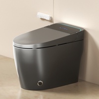 WC intelligent monobloc sans réservoir avec bidet intégré, ouverture/fermeture automatiques, siège chauffant, eau chaude, séchage, télécommande
