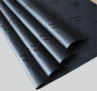 Papier de soie d'emballage noir imprimé sur mesure avec logo doré pour l'emballage de savons et de vêtements