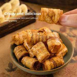 Rollo crujiente de plátano, frutos secos hechos de plátanos Premium, sabor original, Rollo crujiente de plátano, nutritivo y delicioso - Product Image 3