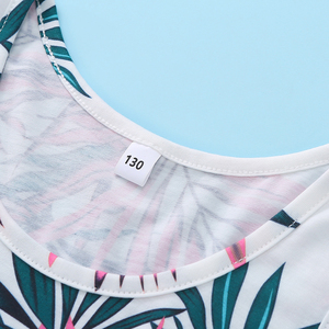Kids Set Clothes Tropical Flower Print tank <b>Top</b> and Trousers Set - Product Image 3