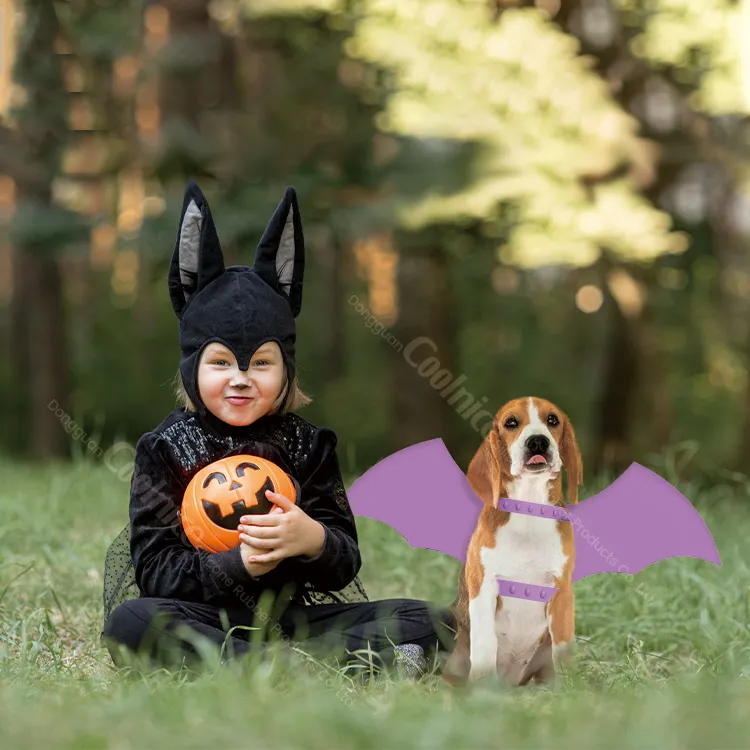 Durable & easy to clean Halloween Christmas Pet cloth Party Cat Dog Pet cosplay tools Cute Silicone Back Bat Wings