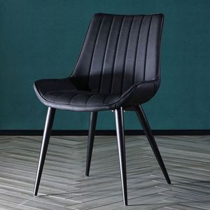 Silla de Comedor Nórdica Negra de Estilo <span class=keywords><strong>Italiano</strong></span> Moderno y Lujoso para Restaurante, Cocina, Comedor, Muebles para el Hogar, Sillas de Comedor de Cuero con Patas de Metal - Product Image 4
