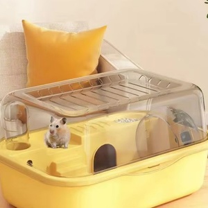 Hamster Cage with Large Space Golden Bear Cage Acrylic Hamster Cage with <b>Rollers</b> Easy to Clean Pet Supplies - Product Image 1