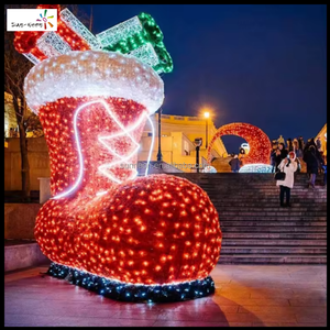 Décorations lumineuses de Noël, chaussettes de Noël, chaussures de Noël, bottes du Père Noël, décorations de Noël pour la période des fêtes - Product Image 1