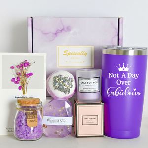 Juego de Regalo de Jabón Artesanal, Bolas de Sal de Baño y Velas en Vasos con Impresión UV, Artículos Promocionales de Oficina para Navidad, Día de la Tierra - Product Image 1