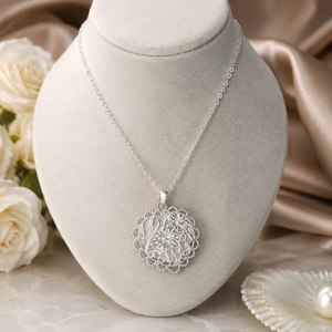 Collana con ciondolo a cuore con motivo intagliato, regalo quotidiano per donna, che ti amerò sempre. - Product Image 6