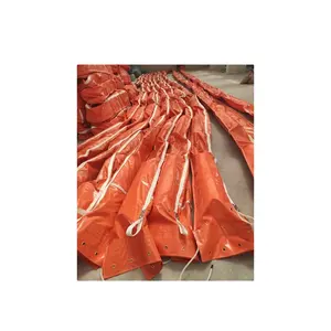 Factory Wholesale Red Color Pvc Inflatable Oil Spill Containment Boom 100' x 18"12" Draft Dimensions