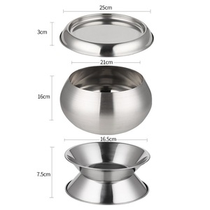 Cuenco de acero inoxidable de 8 pulgadas estilo tailandés para comida de monje, diseño birmano, ideal para regalo - Product Image 2