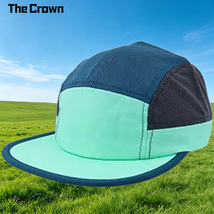 Custom Logo 5-Panel Structured Camp Hat Wholesale Bulk Color Block Mesh Side <b>Cap</b> Lightweight Breathable Waterproof Beach <b>Winter</b> - Product Image 1
