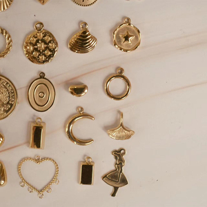 Dingran Vàng Tự làm mạ thép không gỉ mặt dây Charms Vòng đeo tay Vòng cổ mặt dây Charms đối với trang sức làm - Product Image 5