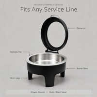 Réchaud professionnel à couvercle pour buffet, maintien au chaud des aliments, idéal pour traiteur et banquets