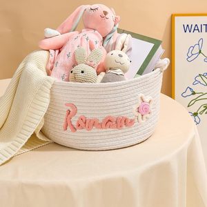 Panier de rangement en corde de coton Uionen DIY avec nom anglais pour les jouets, livres et magazines des enfants - Product Image 4