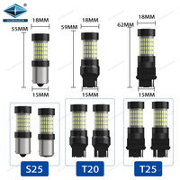 T20 7440 W21W 7443 W21/5W 3014 96SMD Auto voiture LED clignotant lampe marche arrière frein arrêt blanc ambre rouge ampoule