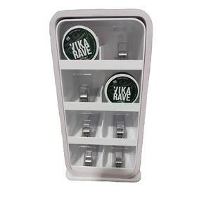 Espositore a 4 Ripiani in Acrilico Bianco con Spingitori Integrati, Vetrina per Ornamenti, Scaffale da Scrivania con <span class=keywords><strong>Adesivi</strong></span> Colorati - Product Image 1