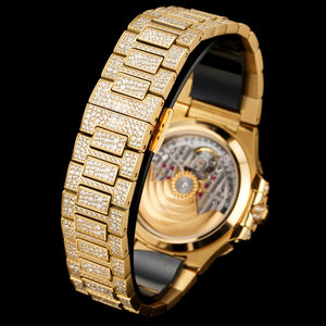 Montre mécanique Gold Star Modèle 2026, produit phare, entièrement sertie de diamants, haute qualité, style Hip Hop, affichage de la date, lunette octogonale - Product Image 6