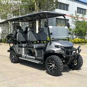 Voiturette de golf électrique tout-terrain spacieuse 6 places avec toit complet pour le transport quotidien de plusieurs visiteurs dans les villas et parcs - Product Image 1