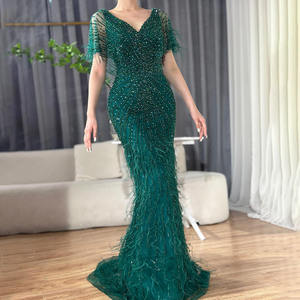 Abiti da Sera Verdi a Sirena con Scollo a V e Perline 2025 Serene Hill LA71323 Abito da Festa <span class=keywords><strong>Elegante</strong></span> da <span class=keywords><strong>Donna</strong></span> <span class=keywords><strong>Taglie</strong></span> Forti con Piume - Product Image 6