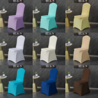 Vente en gros de housses de chaises enveloppées de pieds Housse de chaise d'hôtel personnalisée Housse de chaise blanche élastique épaisse pour salle de réunion de mariage