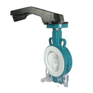 Veyron Chất lượng cao PTFE pfa lót nước Worm Gear Hướng dẫn sử dụng <span class=keywords><strong>Lug</strong></span> Wafer mặt bích Van bướm dn150 - Product Image 2