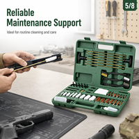 Kit de Mantenimiento de Armas DELUN GK26-03, Estuche Verde, Cabezal de Limpieza de Latón para Herramientas de Limpieza, Estuche de Transporte Portátil y Organizado