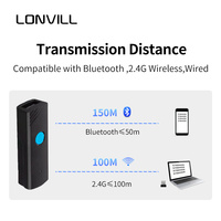 OEM Handheld Blue Tooth Mini portátil inalámbrico 1D 2D Qr código escáner de código de barras con memoria