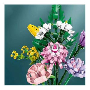Juego de Bloques de Construcción de Flores Educativos de Plástico, Diseño Único, Decoración Creativa, Plantas en Maceta, Juguetes - Product Image 3