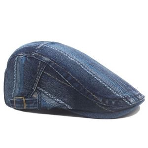 Men's and Women's Washed Denim Beret <b>Hats</b> <b>for</b> Spring Autumn Gatsby Style Flat Top Ivy Cap <b>for</b> Outdoor Shade Casual Daily Use - Product Image 6