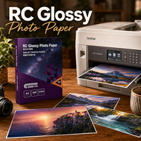Papier photographique professionnel RC en vrac, papier photo brillant, couché résine, feuilles de format personnalisé, impression photo, papier photo RC brillant