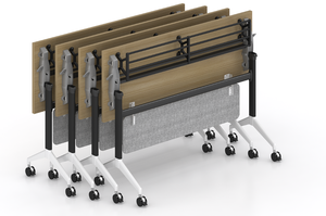 Nội Thất Trường Học Hiện Đại Đào Tạo Sinh Viên Gấp Bàn Văn Phòng Khung Với Di Chuyển Bánh Xe Văn Phòng Gấp Bảng - Product Image 3