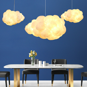 JYLIGHTING Modern Silk Cotton Pure White Cloud lampada a sospensione Droplight per camera da letto Hotel Cloth soggiorno camera dei bambini - Product Image 2