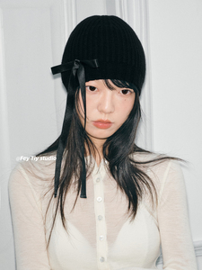 Chapeau en <span class=keywords><strong>laine</strong></span> australienne Jennie sans couture, tricoté en une seule pièce, avec nœud, pour l'automne et l'hiver - Product Image 3