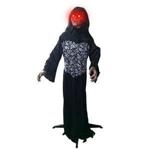 Mixed Style Life Size Halloween Animated Standing Ghost Clown Witch Grim Reaper Props Glowing Red Eyes Horror Scene Ornament - Product Image 1