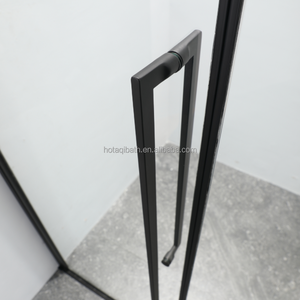 Paroi de douche coulissante moderne HOTAQI H-P36 avec cadre brossé, verre trempé de 6 mm d'épaisseur, design droit, garantie 5 ans, salle de <span class=keywords><strong>bain</strong></span> - Product Image 5