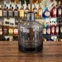 Diffuseur d'aromathérapie en verre rond extravagant de 50 ml avec bouchon en liège, impression sérigraphique, design transparent givré noir