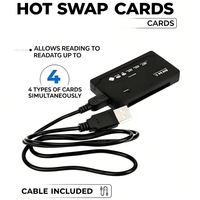 Lecteur de cartes tout-en-un 6-en-1 SD TF CF XD MS MMC externe USB 2.0 Mini Micro M2 pour fabricants de MP3, appareils photo numériques et téléphones