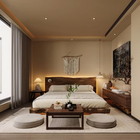 Furnitur Kombinasi Ruang Tamu, Kamar Tidur, Ruang Makan, Apartemen, dan Homestay Gaya Wabi Sabi dari Kayu Oak Modern yang Dapat Disesuaikan, 57