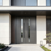 Portes de sécurité turques modernes à double battant pour l'extérieur de la maison, design simple, porte d'entrée sécurisée, provenant d'une usine chinoise
