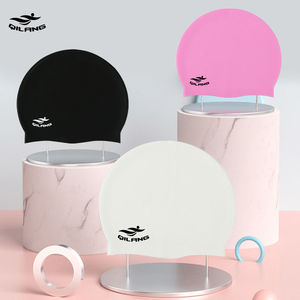 Bonnet de bain en silicone Qilang, extra large, unisexe, pour adultes, couleur unie, sports nautiques - Product Image 1