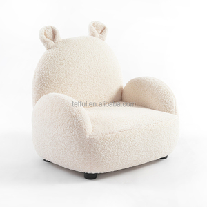 Sillón infantil con forma de oso de peluche Sherpa, estructura de madera KD Packing. - Product Image 1
