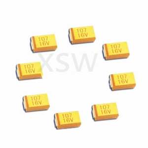 Condensador <span class=keywords><strong>de</strong></span> tantalio tipo c SMD 6032, condensador Polar <span class=keywords><strong>de</strong></span> 16v, 10, 25v, 35V, 100UF, 22, 47, 220, 10uf, 107, 6032, amarillo, 10% - Product Image 1